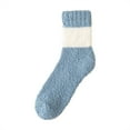 thumbnail image 1 of DJN Women's Coral Velvet Socks Thick Cozy Home Socks with Cute Prints Non-Slip Winter Warm Mid-Crew Socks Light Blue One Size, 1 of 9