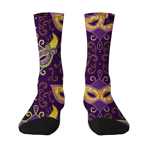 DJN Women's Knee High Socks 3D Print Compression Socks Cute Pattern Support Socks for Daily Wear Black One Size