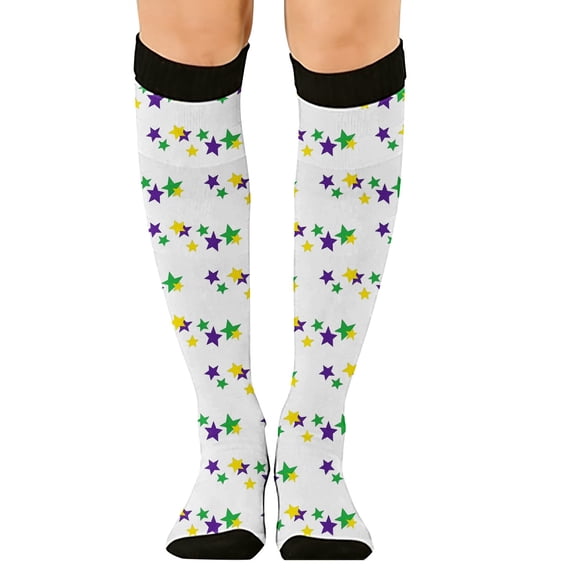 DJN Women's Knee High Socks 3D Print Compression Socks Cute Pattern Support Socks for Daily Wear Pink One Size