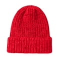 thumbnail image 1 of DJN Women's Solid Color Skull Knit Beanie Winter Warm Hat for Cold Weather Red One Size, 1 of 4
