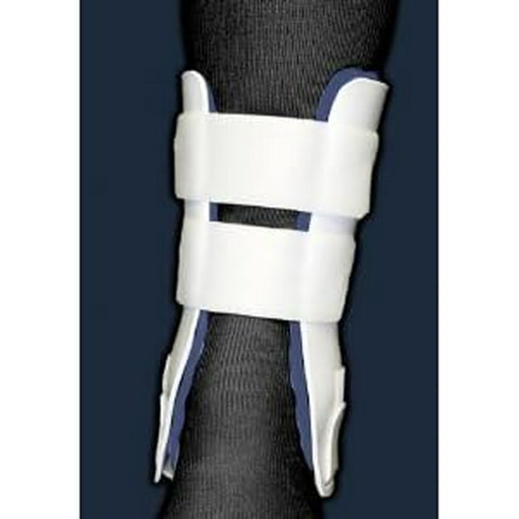 DJO Bell-Horn Air/Gel Rigid Stirrup Ankle Brace in White/Blue Size: Trainer