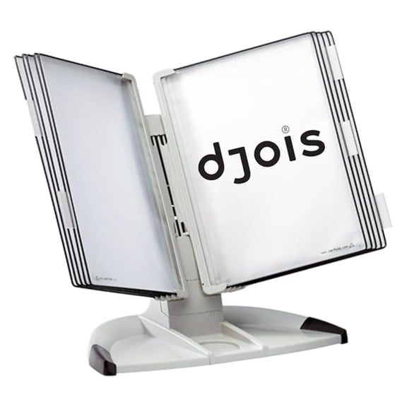 DJOIS Desktop Reference and Display System, Steel Wire Frame, Letter-Size, 10 Double-Sided Pockets, 20-Sheet Capacity, Expandable, Made in France, Grey (TD271)