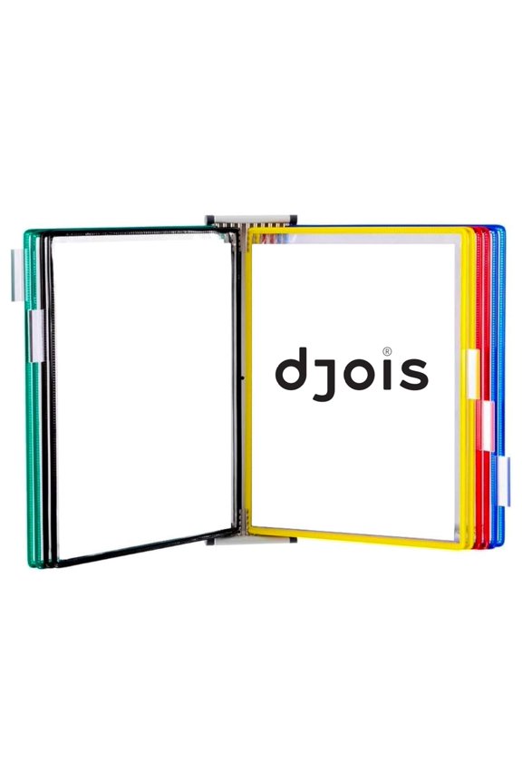DJOIS by - Magnetic Wall Reference System - Durable Steel Wire Frames - Letter-Size -10 Double-Sided Display Pockets - 20 Sheet Capacity - Adjustable Tab - Made in France - Assorted Colors