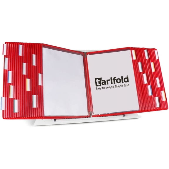 DJOIS by Tarifold - Desktop Reference & Display System - Durable Steel Wire Frames - Letter-Size - Expandable - Made in France (Red, 40)