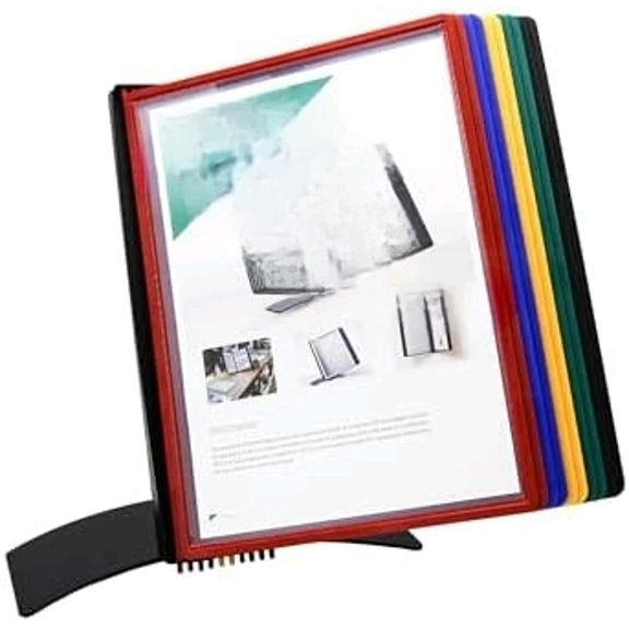 DJOIS byDesktop Reference & Display System, Durable Metal Base & Polypropylene, Letter-Size,10 Double-Sided Pockets, 20 Sheet Capacity, Easy-Load, Made in Denmark, Assorted (EZD791)$$Furniture