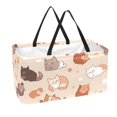 DJROW Colorful Cartoon Kitten Reusable Grocery Bag Portable Folding