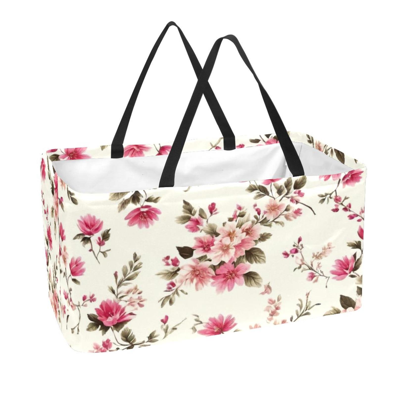 DJROW Floral Pattern Reusable Grocery Bag Portable Folding Picnic