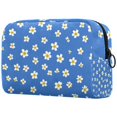 DJROW Floral Pattern Velvet Plush Makeup Bag Soft Touch Travel Cosmetic