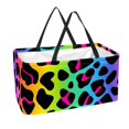DJROW Leopard Print Pattern Reusable Grocery Bag Portable Folding