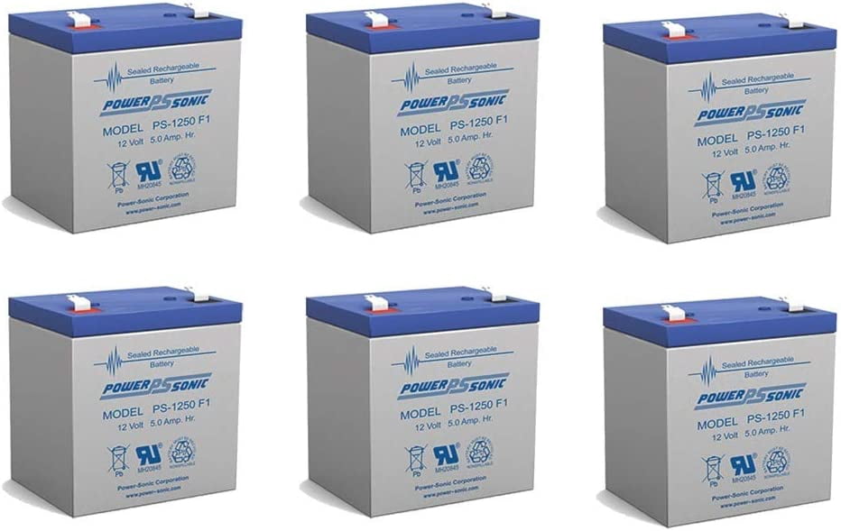 DJW124.5 12 Volt 5 AmpH SLA Replacement Battery with F1 Terminal 6