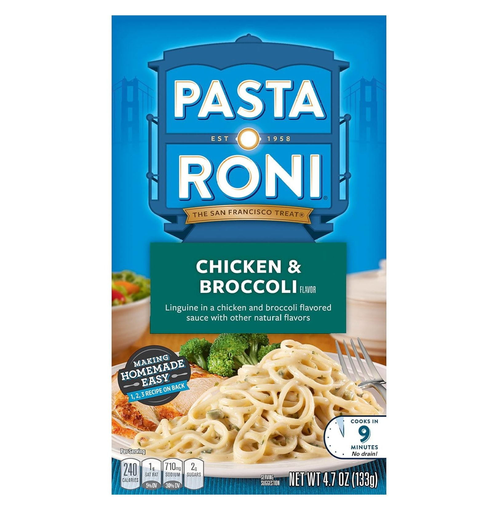 DJWCB Chicken & Broccoli Linguine Mix 4.7 Ounce (Pack of 12 Boxes)