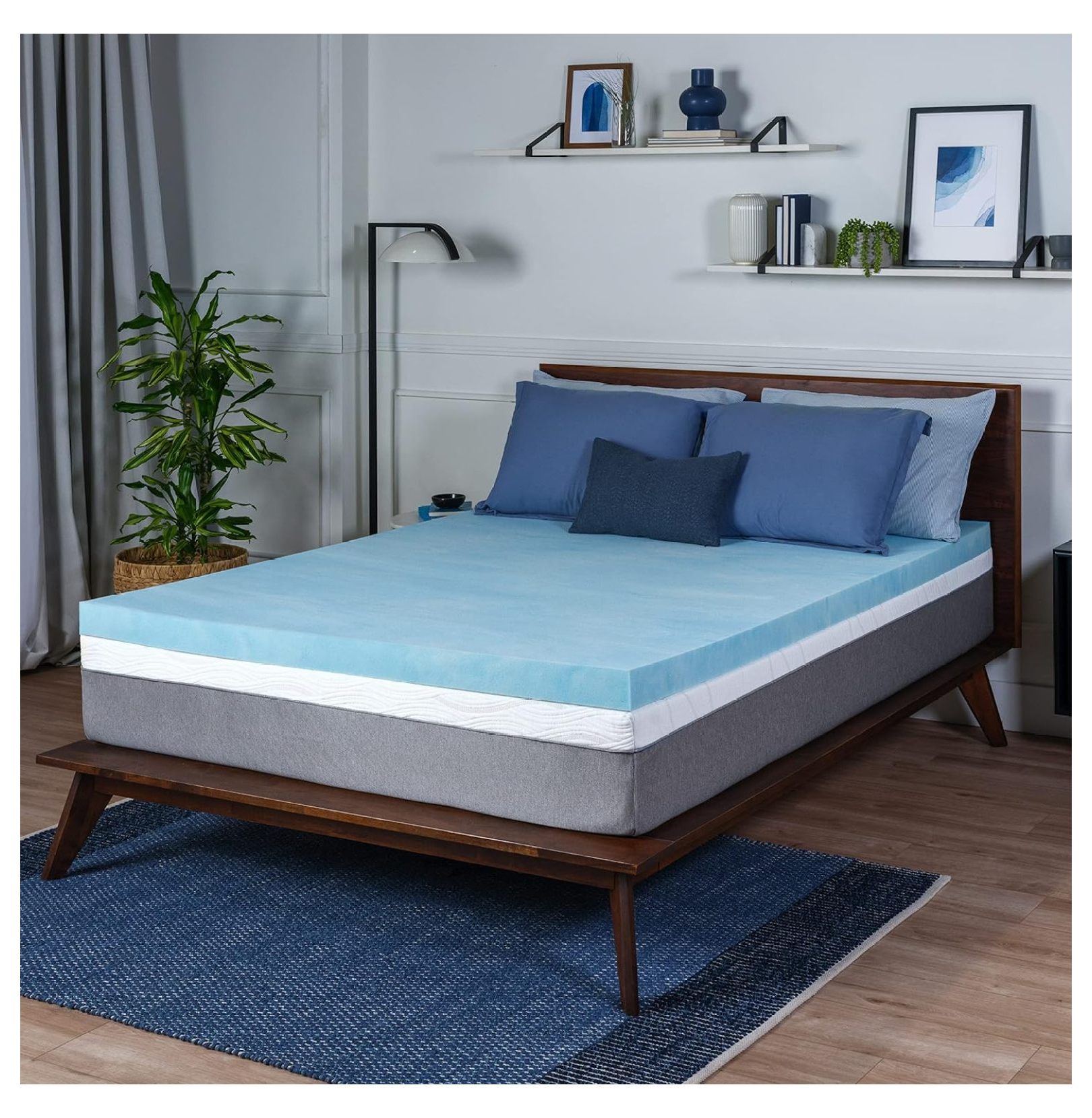 DJWCB King Size, 3Inch, Gel Swirl Memory Foam Mattress Topper Made in