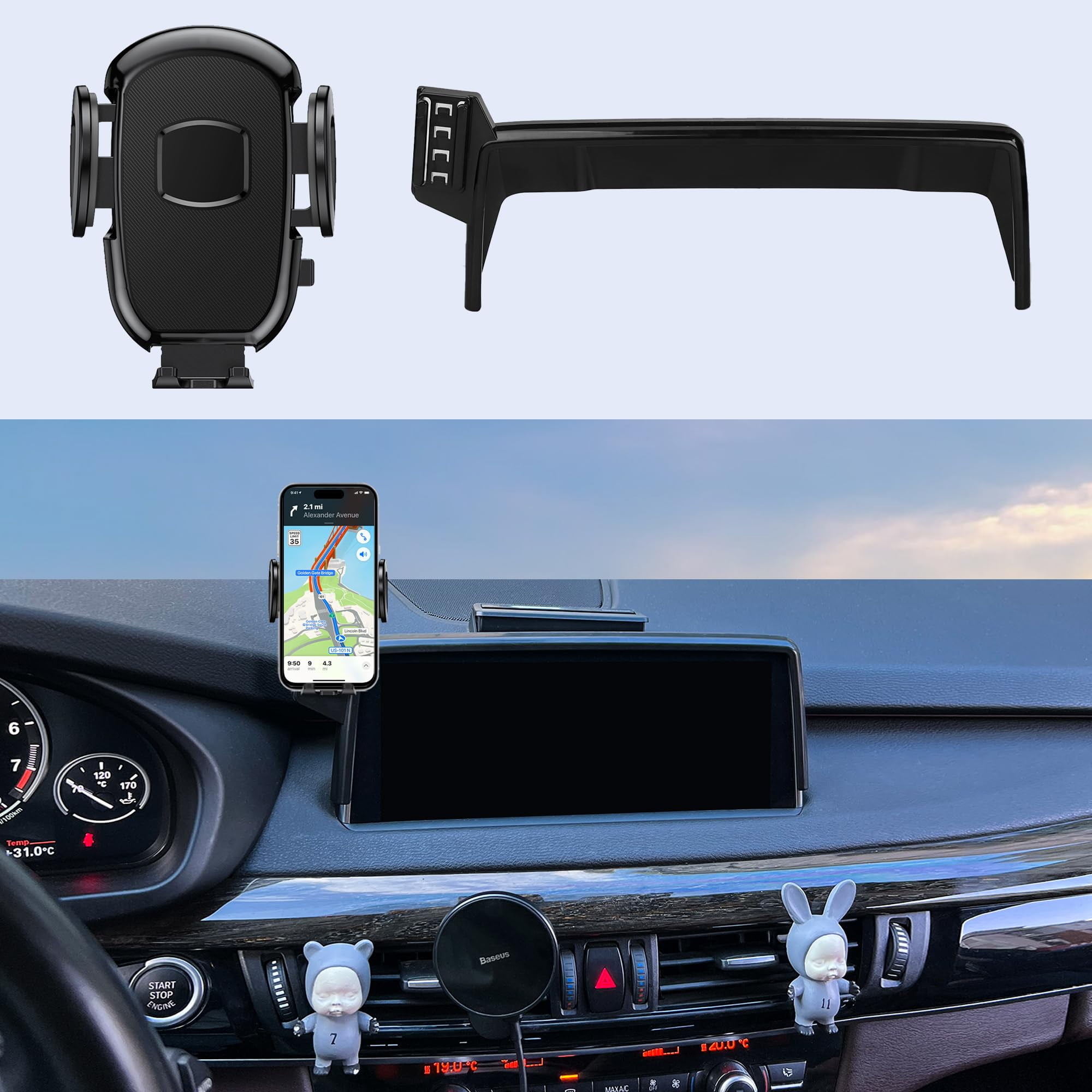 Car Phone Holder Fits For BMW X5 2014-2018/X6 2015-2019