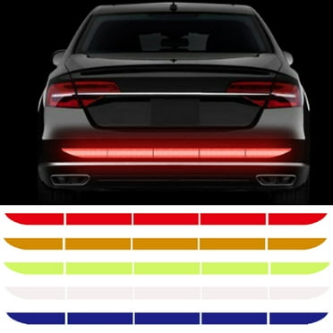 DJZ 2Pcs Reflective Large Stripes Car Stickers - Rear Trunk Fender Back Warning Molding Trim Stickers - Waterproof - Decorative Anti-Collision Warning Strips