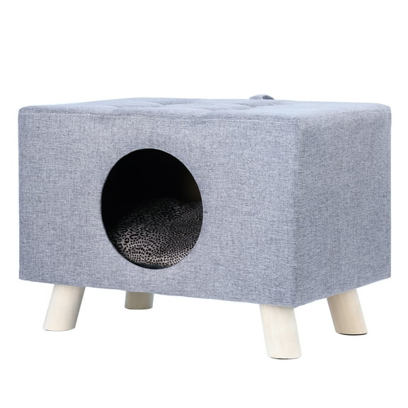 DJZ Cat House Dog Nest Pet House Foot Rest Stool Cube House with Mat