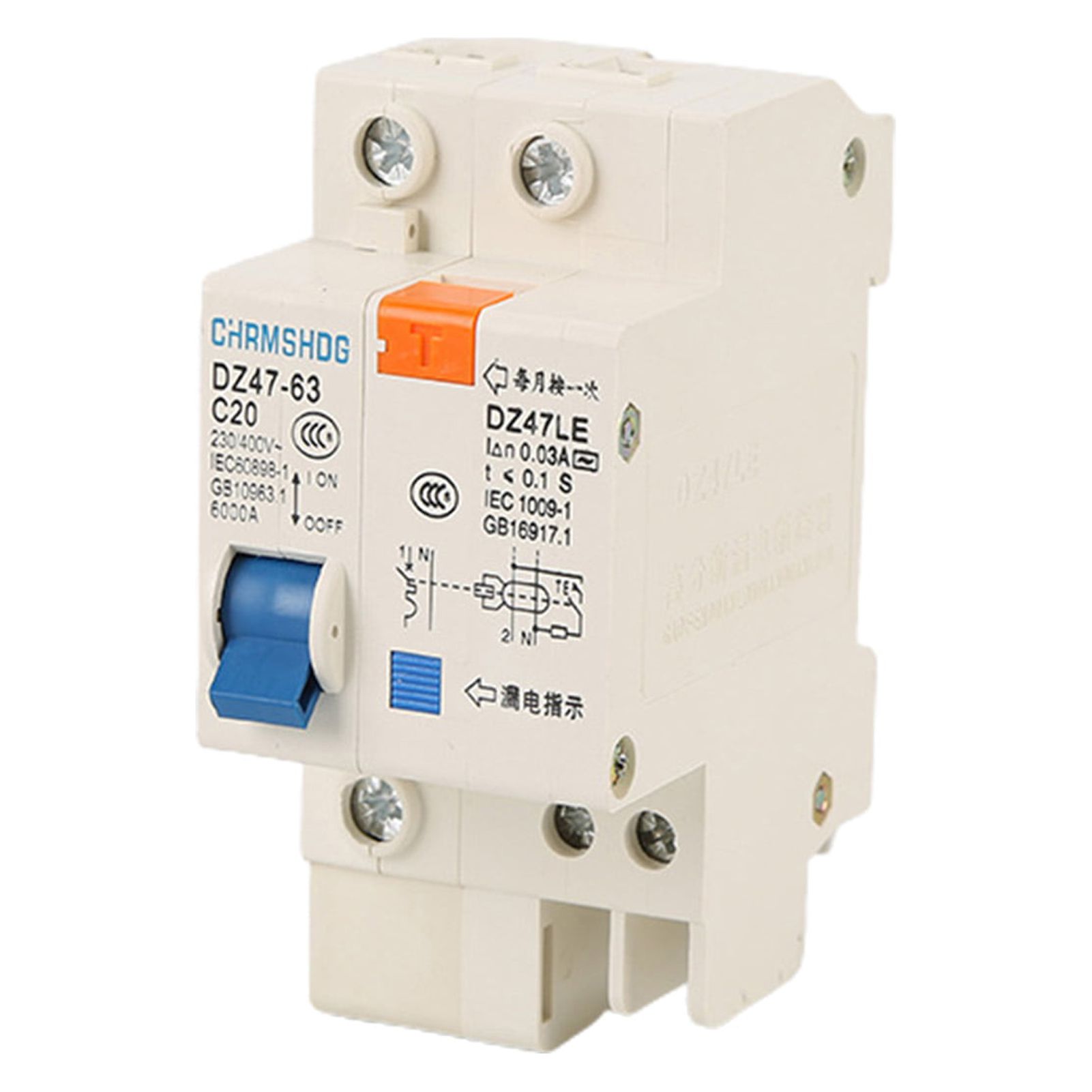 DJZ DZ47LE-63-1P Circuit Breaker - 10/16/20/32/40/63A Household Leakage Protector