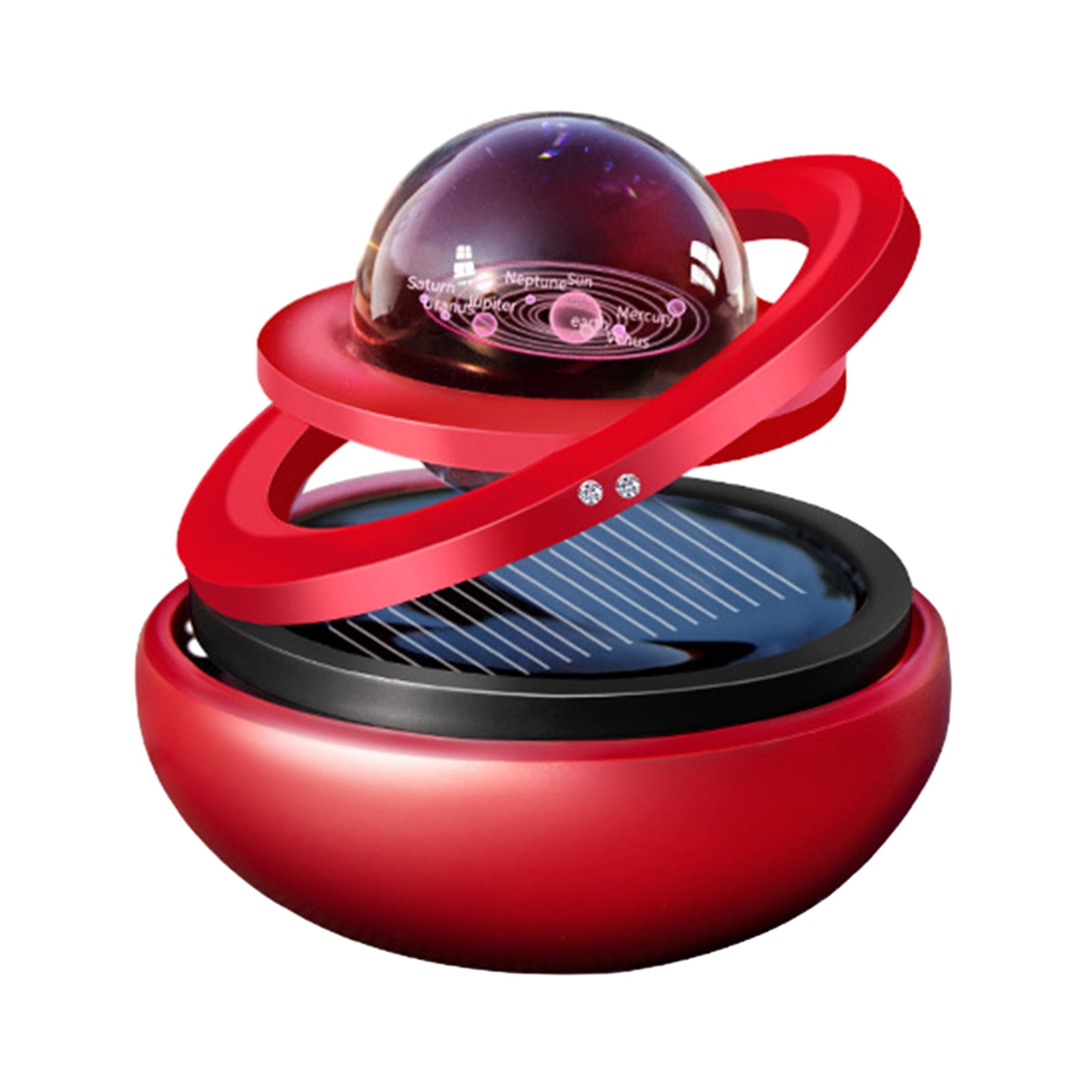 DJZ Interstellar Double Ring Levitation Rotating Car Aromatherapy Holder Car Perfume Solar
