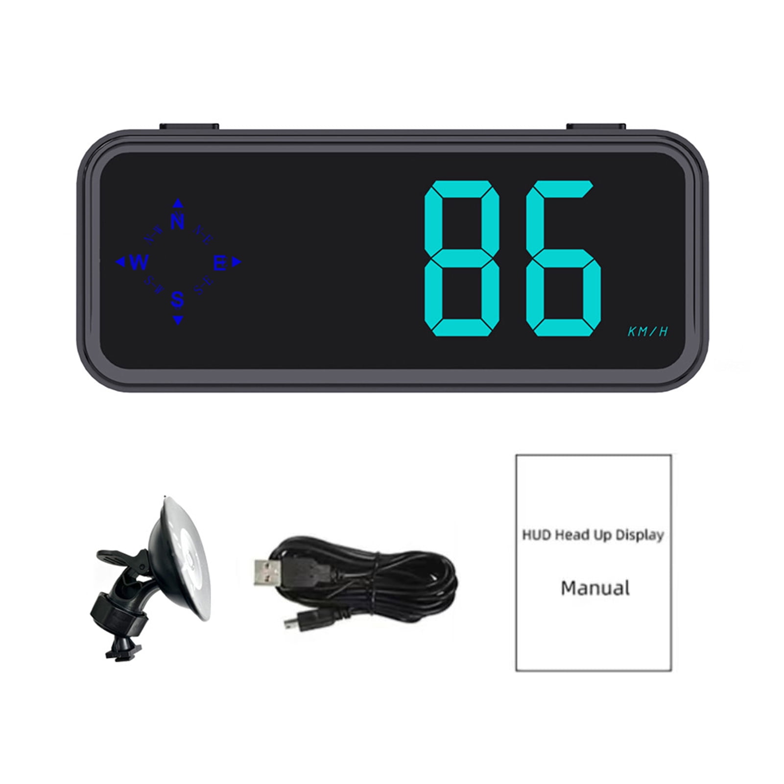 DJZ Mini LED Digital Speedometer - GPS Car HUD Head-Up Display, MPH/KMH ...