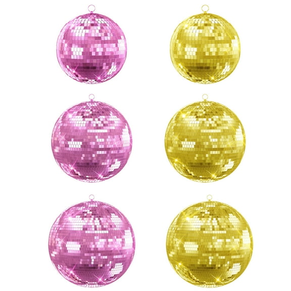 DJZ Mirror Disco Ball - 12-Inch Cool and Fun Hanging Party Disco Ball with Hanging Ring–big Party Decorations, Party Design (Pink,1 Pc)