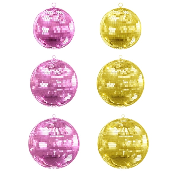 DJZ Mirror Disco Ball - 16-Inch Cool and Fun Hanging Party Disco Ball with Hanging Ring–big Party Decorations, Party Design (Pink,1 Pc)