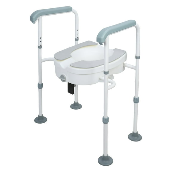 DJZ Raised Toilet Seat 220 lbs Adjustable Height Homecare Commode Bathroom Assist Frame for Elderly, Pregnant and Handicap, Fits Any Toilet