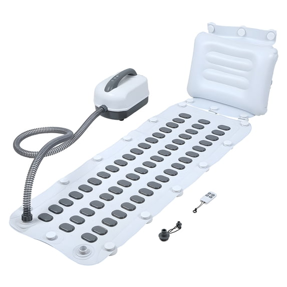 DJZ Spa Bubble Machine Extra Long Bath Mat,Adjustable 6 Speed Bubbles Remote Control with Suction Cups Bathing Non-slip Electric Air Pump, Inflatable Pillow and Remote,Home Large Size Bathroom