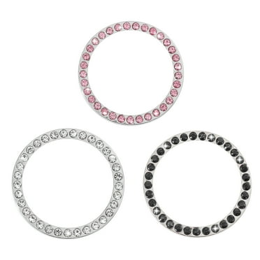 DJZ Sparkling Car Rhinestone Ring Sticker - Stylish Interior Decoration - Easy to Install - Alloy Material - Ignition Button Ring