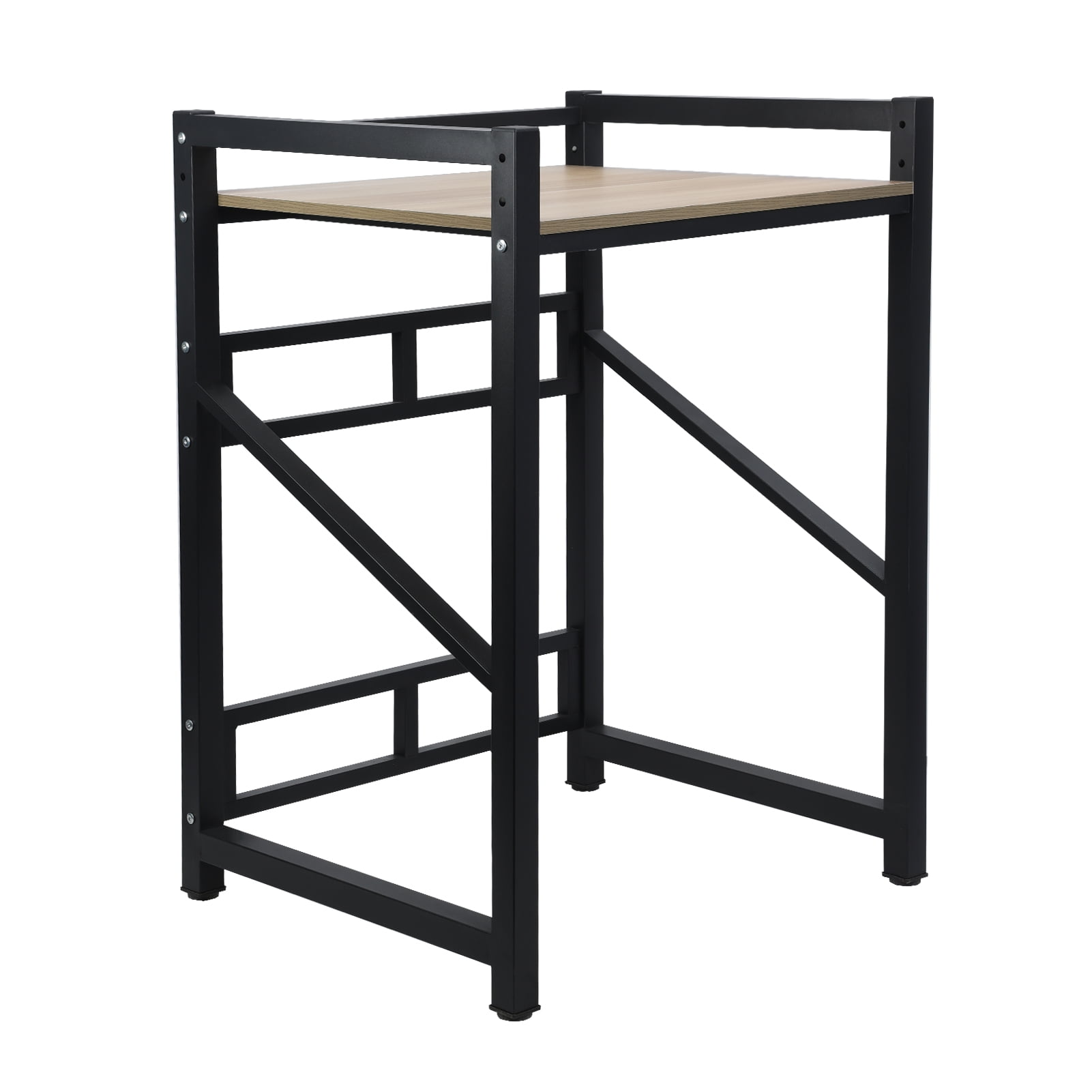 DJZ Over the Washer Storage Shelf Dryer Storage Shelf Washing Machine Storage Utility Rack with Countertop,Height Adjustable Washing Machine Storage Stand Shelving Bathroom (Black)