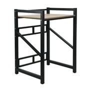 DJZ Over the Washer Storage Shelf Dryer Storage Shelf Washing Machine Storage Utility Rack with Countertop,Height Adjustable Washing Machine Storage Stand Shelving Bathroom Black