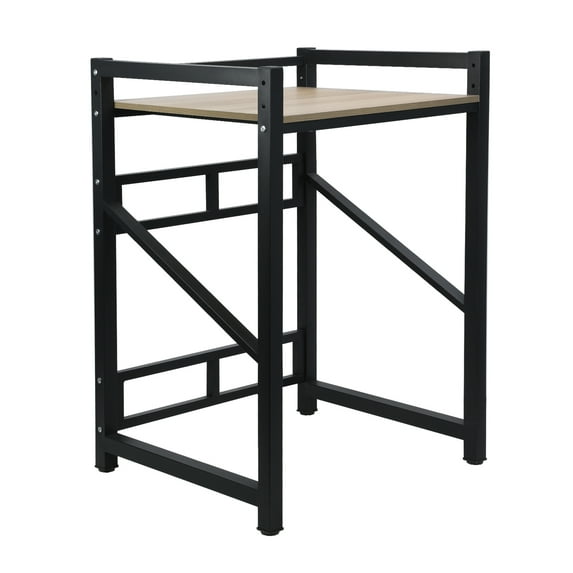 DJZ Over the Washer Storage Shelf Dryer Storage Shelf Washing Machine Storage Utility Rack with Countertop,Height Adjustable Washing Machine Storage Stand Shelving Bathroom (Black)