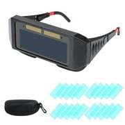 DJZ Welder Glasses - Solar Powered Auto Darkening Welding Goggles UV-Resistant Lightweight Comfortable Fit Safety Protective Glasses