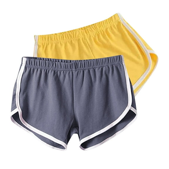 DJskiyers 2 Pc Comfy Shorts For Women Breathable Yoga Dance Short Pants Elastic Waist Sports Dolphin Shorts Summer Athletic Cycling Shorts