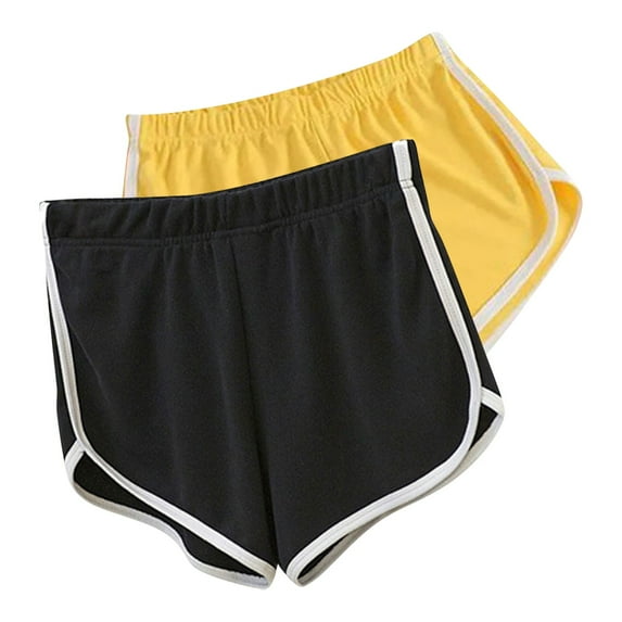 DJskiyers 2 Pc Comfy Shorts For Women Breathable Yoga Dance Short Pants Elastic Waist Sports Dolphin Shorts Summer Athletic Cycling Shorts