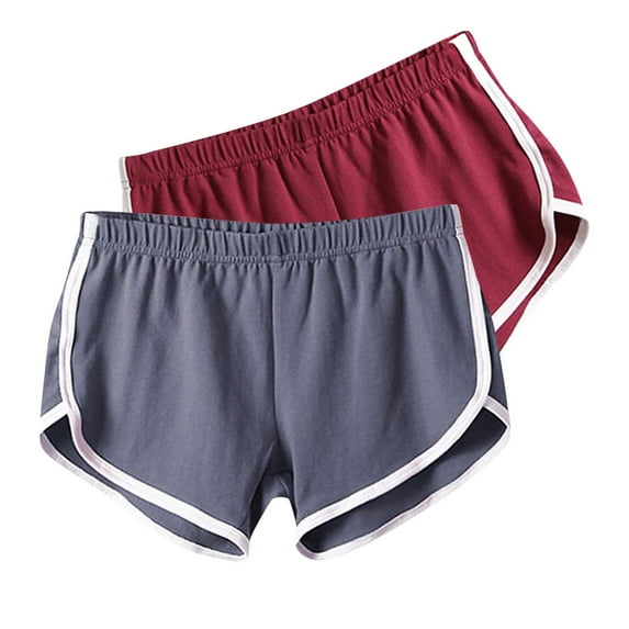 DJskiyers 2 Pc Comfy Shorts For Women Breathable Yoga Dance Short Pants Elastic Waist Sports Dolphin Shorts Summer Athletic Cycling Shorts