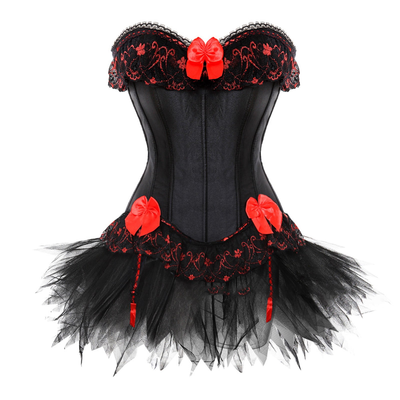 Plus Size Steampunk Renaissance Cosplay Costume High Low Dress Corset