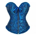 thumbnail image 1 of DJskiyers Corset Tops for Women Plus Size Embroidered Overbust Bustier Longline Lace-up Vintage Corsets Zip Push up Shaperwear Lingerie, 1 of 2