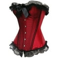 thumbnail image 1 of DJskiyers Corset Tops for Women Plus Size Embroidered Overbust Bustier Longline Lace-up Vintage Corsets Zip Push up Shaperwear Lingerie, 1 of 2