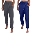 thumbnail image 1 of DJskiyers Joggers for Women High Waist Workout Yoga Sweatpants Plus Size Warm Lounge Pants with Pockets 2 Pc, 1 of 9