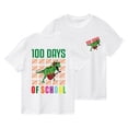 thumbnail image 1 of DJskiyers Kids Little Boys Girls 100 Days of School Shirt Dinosaur Print Loose Fit Tees Crew Neck Tee Shirts Short Sleeve Celebration Tops Sizes 3-11, 1 of 6