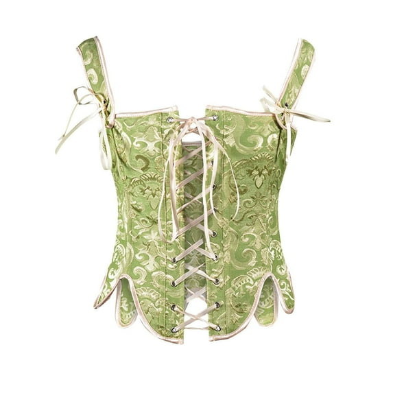 DJskiyers Oversized Corset Tops for Women Vintage Floral Bustier Corsets Retro Lace up Corsets Gothic Overbust Corset Bustier Lingerie
