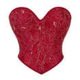 thumbnail image 1 of DJskiyers Sexy Bustier Tops for Women Vintage Bustier Corset Top Strapless Boned Cropped Tops for Going Out Fashion Concert Tops, 1 of 9