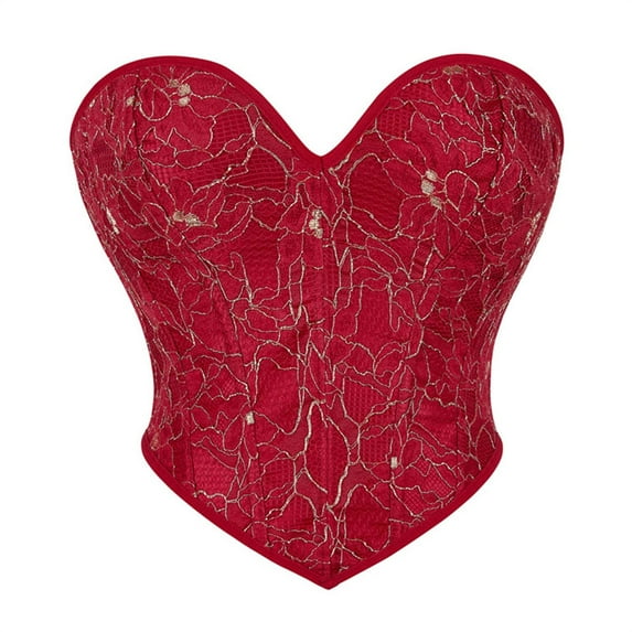 DJskiyers Sexy Bustier Tops for Women Vintage Bustier Corset Top Strapless Boned Cropped Tops for Going Out Fashion Concert Tops