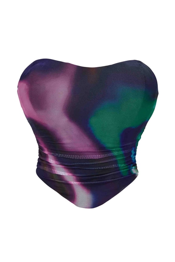 Sexy Bustier Tops for Women Vintage Bustier Corset Top Strapless Boned Cropped Tops for Going Out Fashion Concert Tops