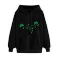 DJskiyers St Patricks Day Sweatshirt Women Printed Hooded Pullover Long