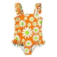 thumbnail image 1 of DJskiyers Toddler Baby Girls One Piece Swimsuits Summer Beach Bathing Suits Cute Daisy Beachwear Sunsuit Ruffle Swimwear, 1 of 2