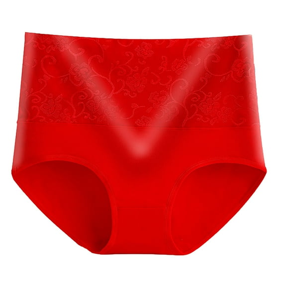DJskiyers Tummy Control Panties for Women Full Coverage Cotton Underwear Floral High Waist Briefs Seamless Comfort Underpants