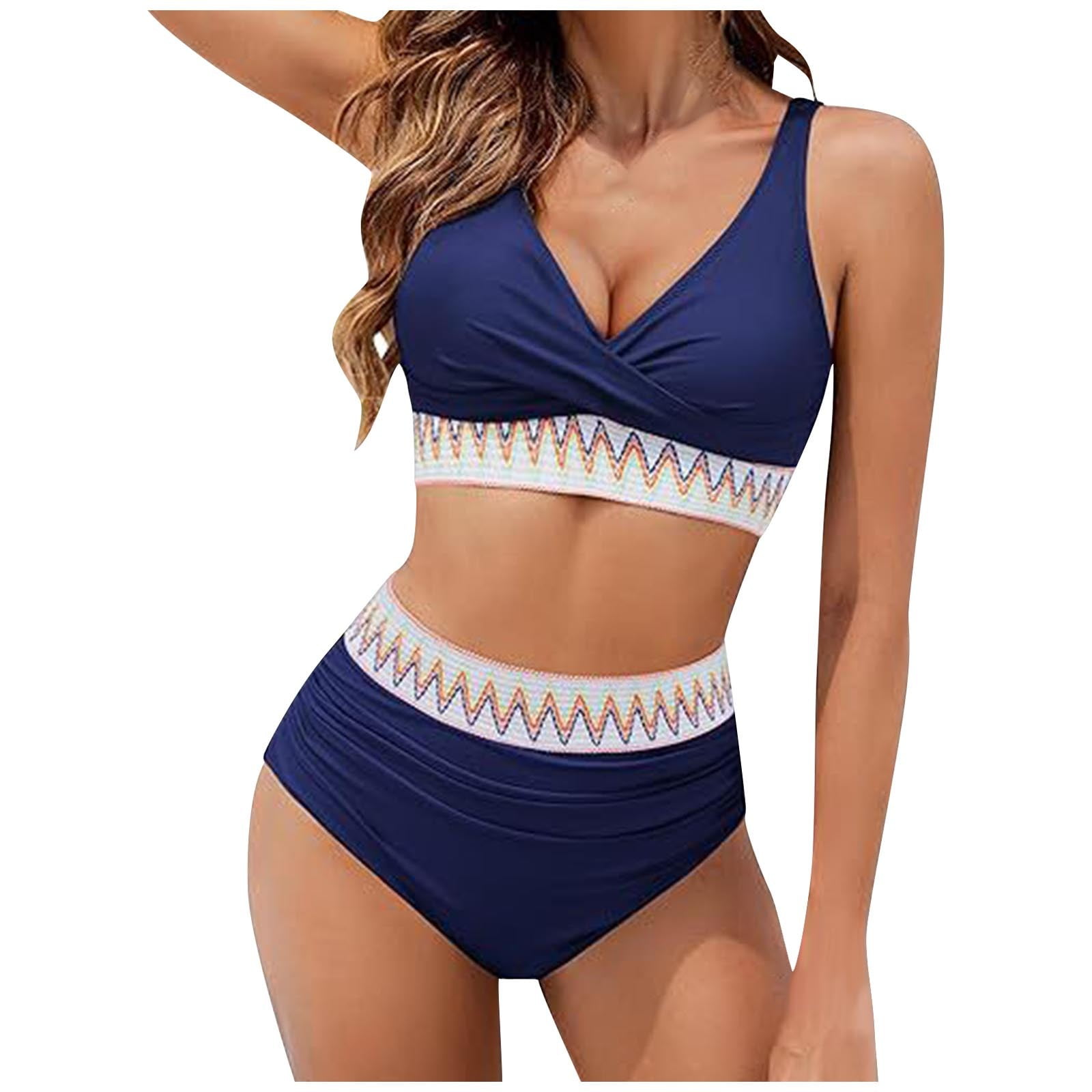 Ocevara - Women's High Waisted Bikini Sets Tummy Control Swim Skirt Two Piece Swim Suit