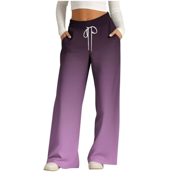 DJskiyers Wide Leg Pants for Women Yoga Work Pants with Pockets High Waist Lounge Sweatpants Trendy Dress Pants
