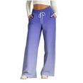 thumbnail image 1 of DJskiyers Wide Leg Pants for Women Yoga Work Pants with Pockets High Waist Lounge Sweatpants Trendy Dress Pants, 1 of 5