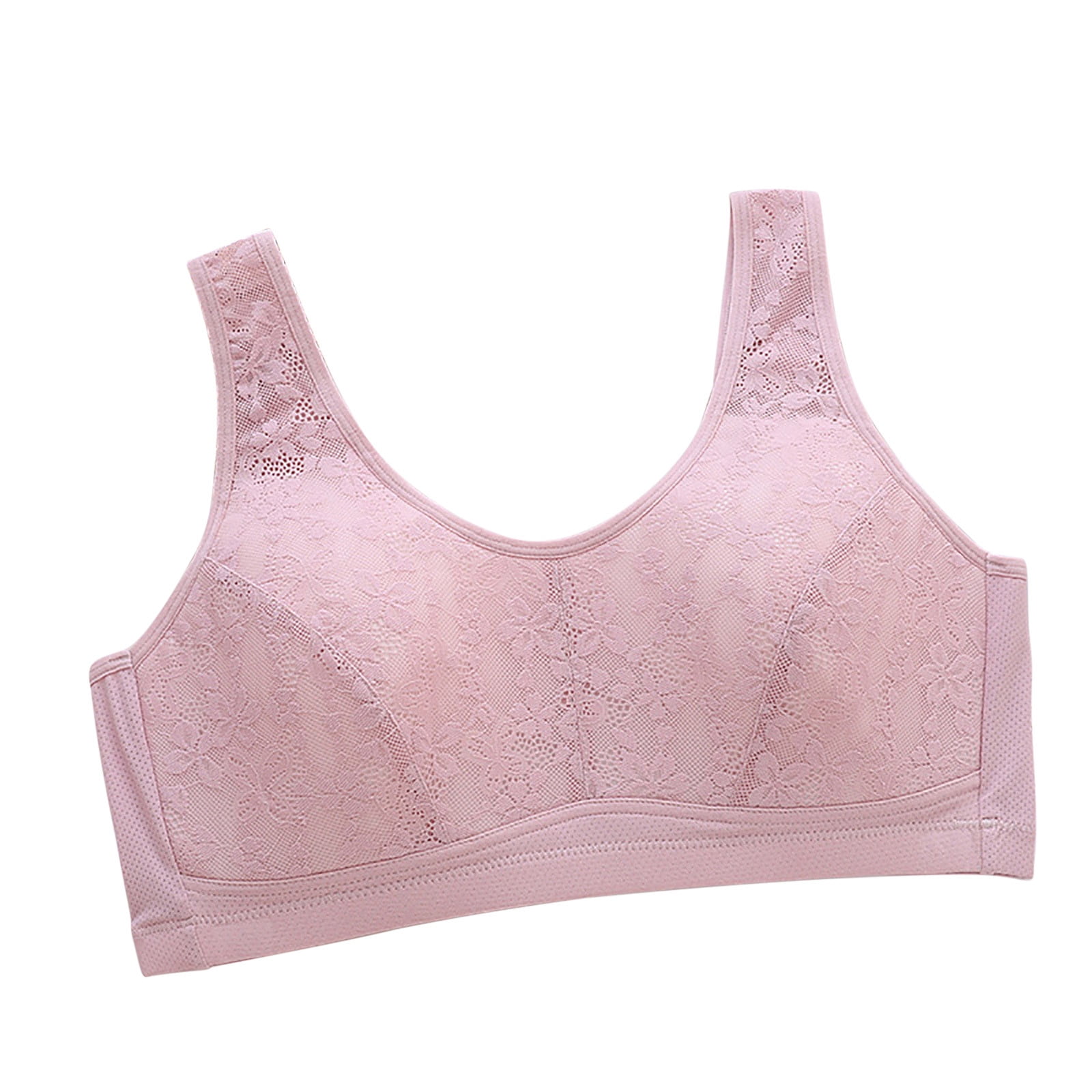 DJskiyers Women Plus Size Bra Thin Breathable Everyday Bras Floral Full Coverage Bra Soft Sports